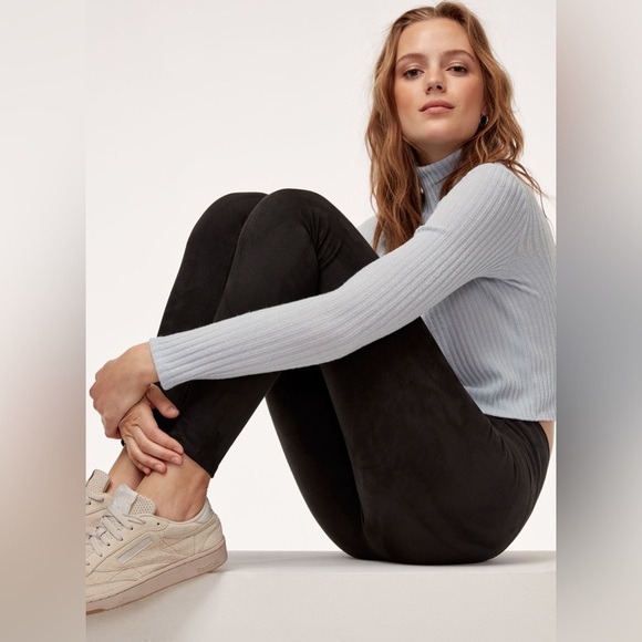 Aritzia Wilfred Free Daria Pant Brown Vegan Suede Size Small - Picture 3 of 14